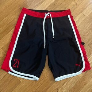 Men’s Puma Black and Red Board Shorts Size 32